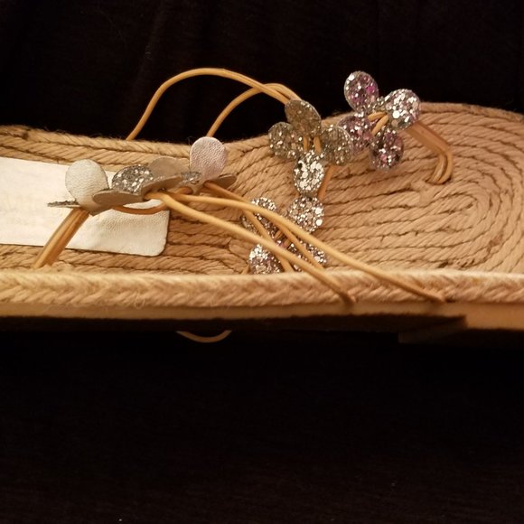 Sam and Libby jute flats, Leather/Glitter Flowers - Picture 6 of 6